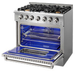Easy Clean Blue Ceramic Oven Interior