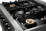 Spacious 6 burner cooktop allows effortless meals, large or small. Deep top plate contains spillovers and crumbs for easy cleanup